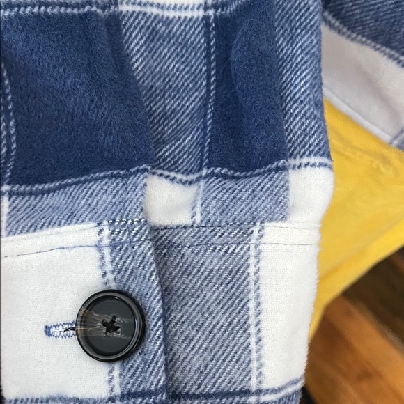 Steve Madden Blue and White Plaid Button Down Shirt - Picture 9 of 11